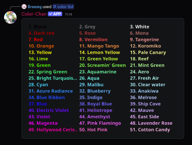 Color List